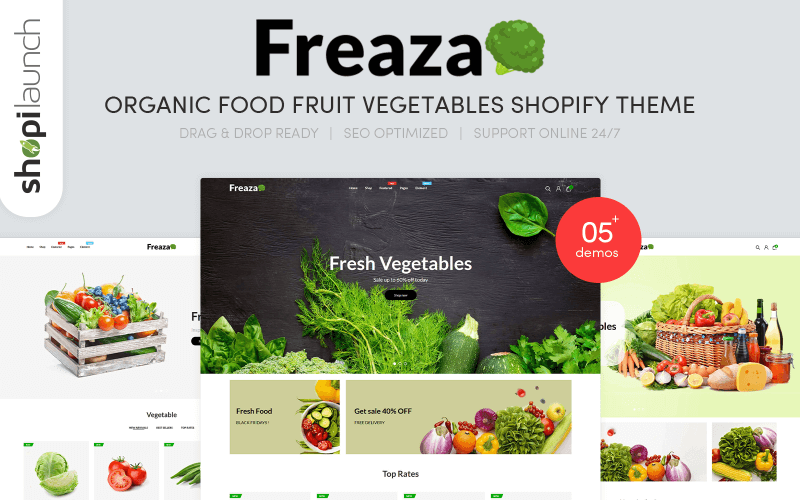 Freaza - Organic Food Fruit Fruitalbles Shopify Theme