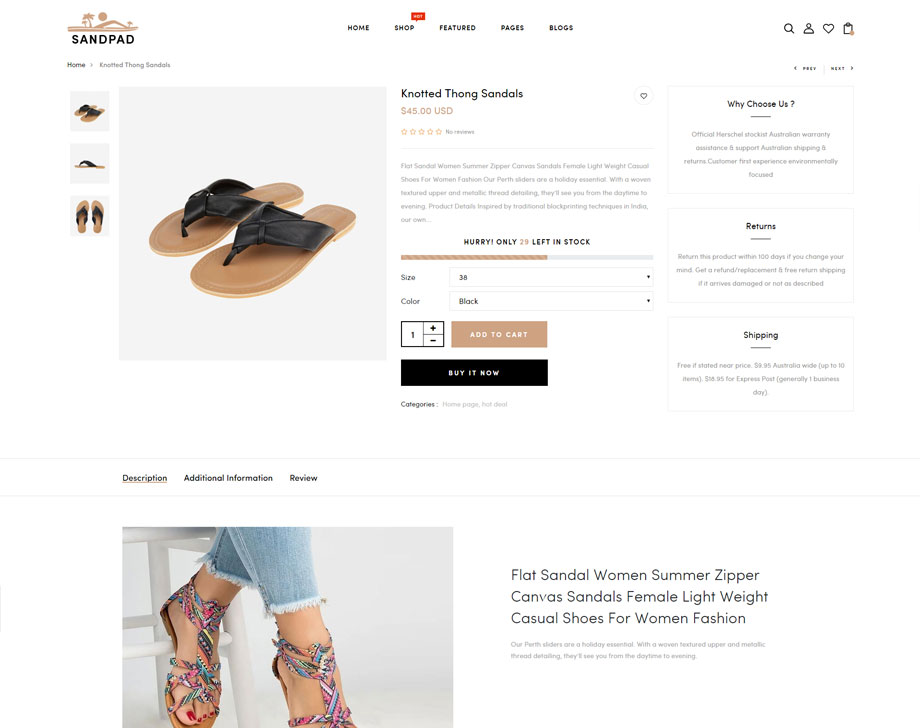 Sandpad - Sandals And Footwear Shoes Responsive Shopify Theme
