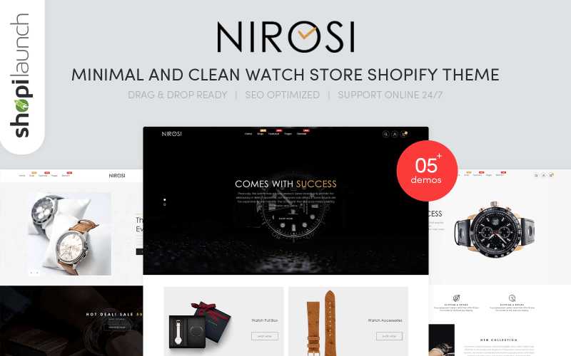Nirosi - Minimal & Clean Watch Store Shopify Theme